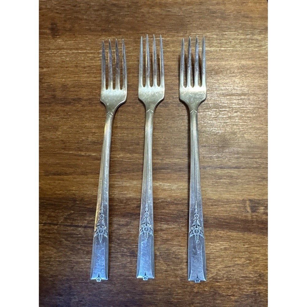 Wm A Rogers AA Heavy Oneida Ltd 3 Dinner Forks Flatware Artistic